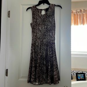 Brown/ Cream Animal print fit n flare dress
